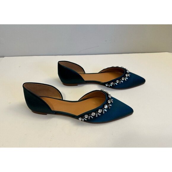 J. Crew Satin Jeweled Zoe D'ORSAY Flats Size 7.0 - Picture 3 of 12